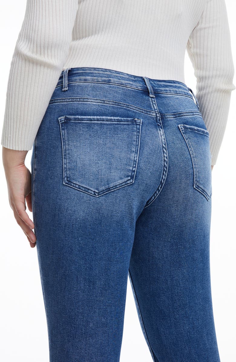 Bayeas Distressed High Waist Slim Straight Leg Jeans, Alternate, color, Amy Blue