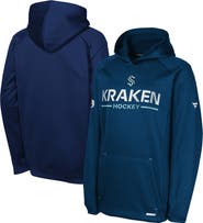 FANATICS Youth Fanatics Deep Sea Blue Seattle Kraken Authentic Pro Rink Raglan Hoodie