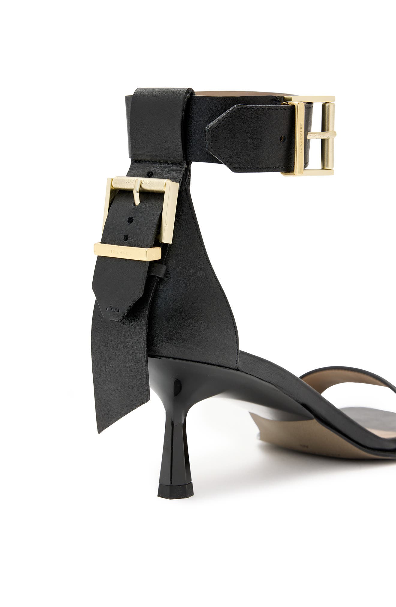 AllSaints Noir Ankle Strap Sandal, Alternate, color, Black