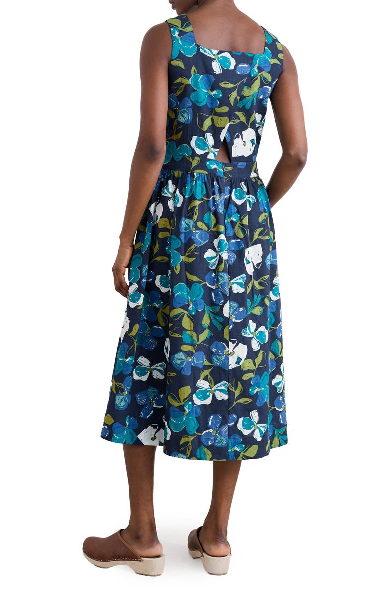 Seasalt Cornwall Shearwater Organic Cotton Midi Sundress, Alternate, color, Lamorna Bloom Maritime