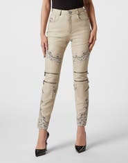 PHILIPP PLEIN Leather Trousers Paisley Women