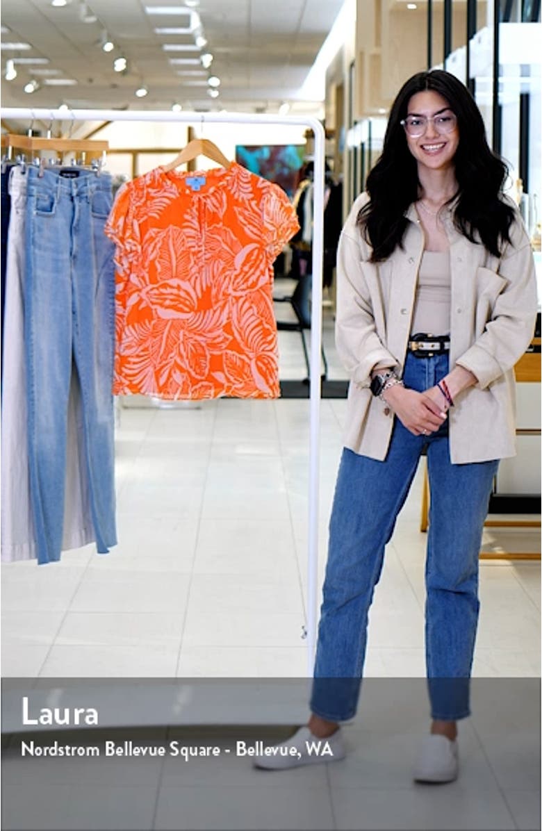 Palm Print Flutter Sleeve Top, sales video thumbnail