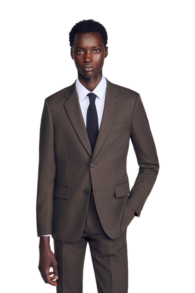 Wool suit jacket, Alternate, color, Dark taupe