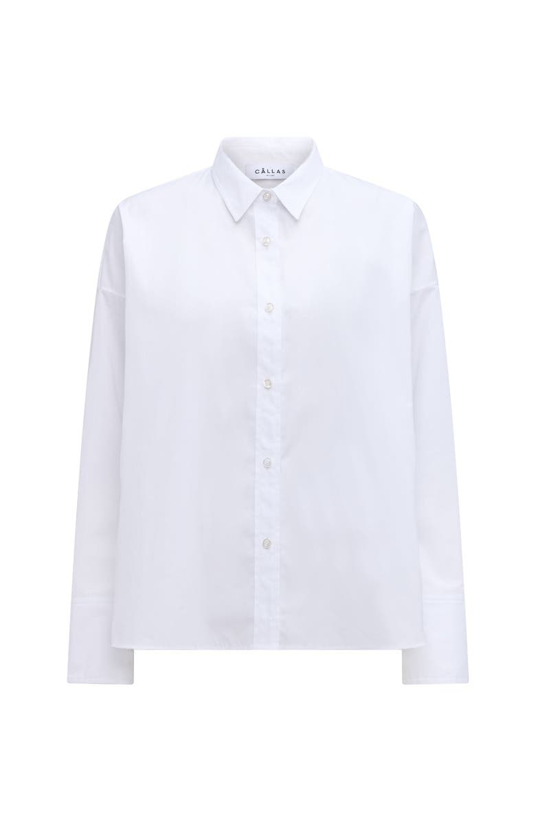 Callas Milano Sirene Rome Print Scarf-back Shirt, Alternate, color, White