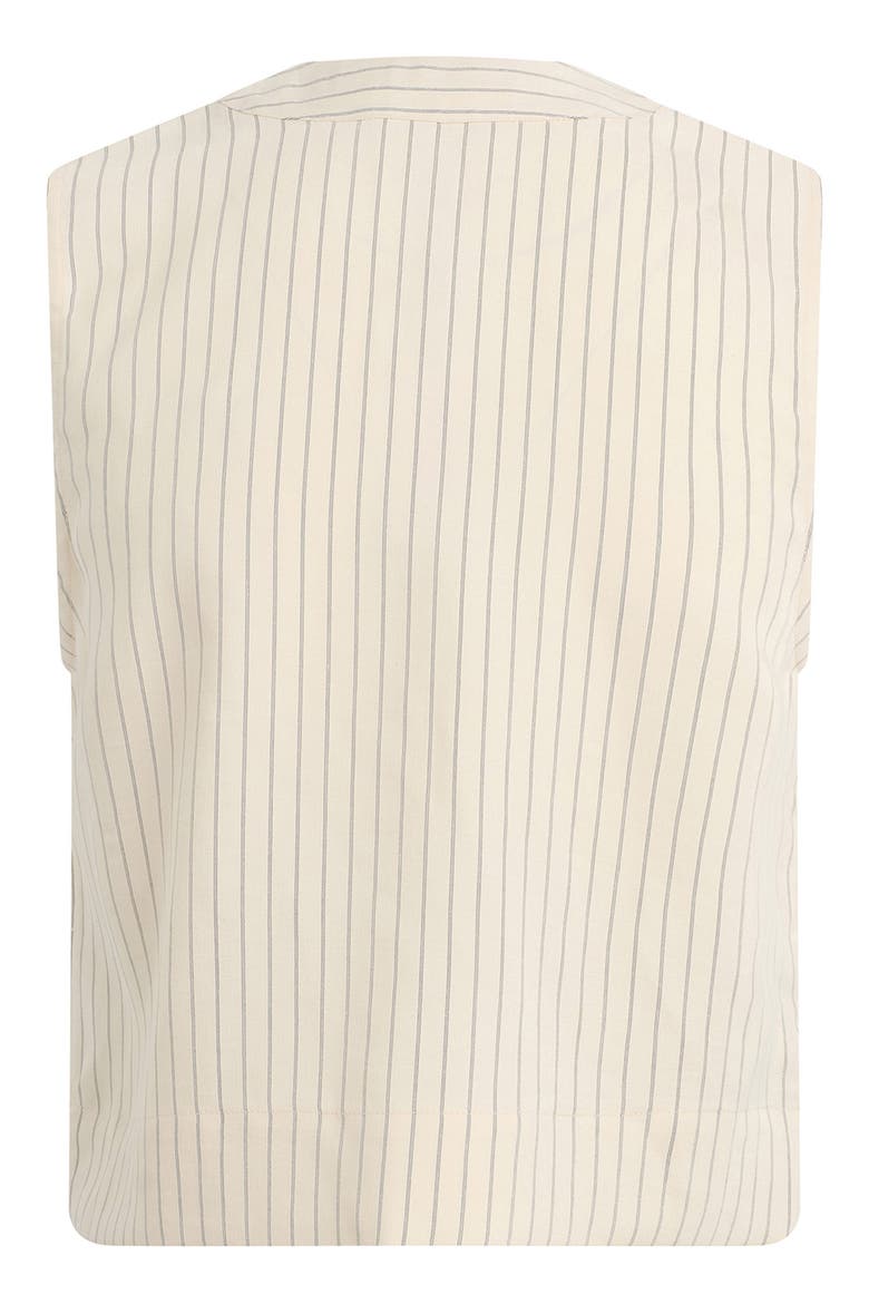 The Fine Line Pinstripe Button-Up Top, Alternate, color, CREAM PINSTRIPE