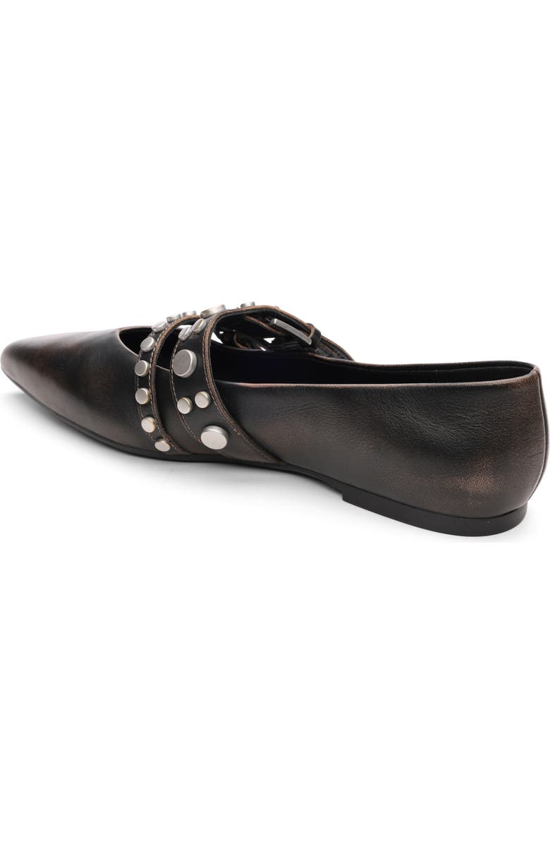Ash Britnie Pointed Toe Flat, Alternate, color, Black Distressed