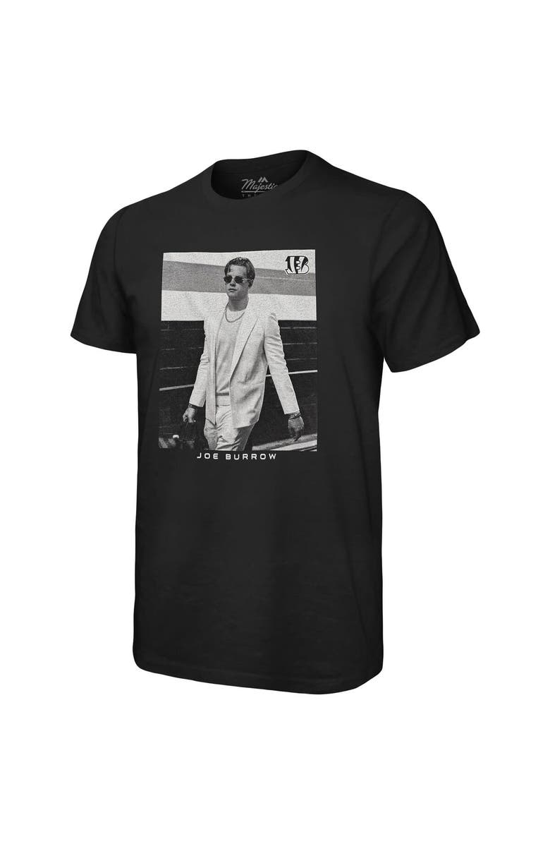 Majestic Threads Men
s Majestic Threads Joe Burrow Black Cincinnati Bengals Oversized Player Image T-Shirt, Alternate, color, Black