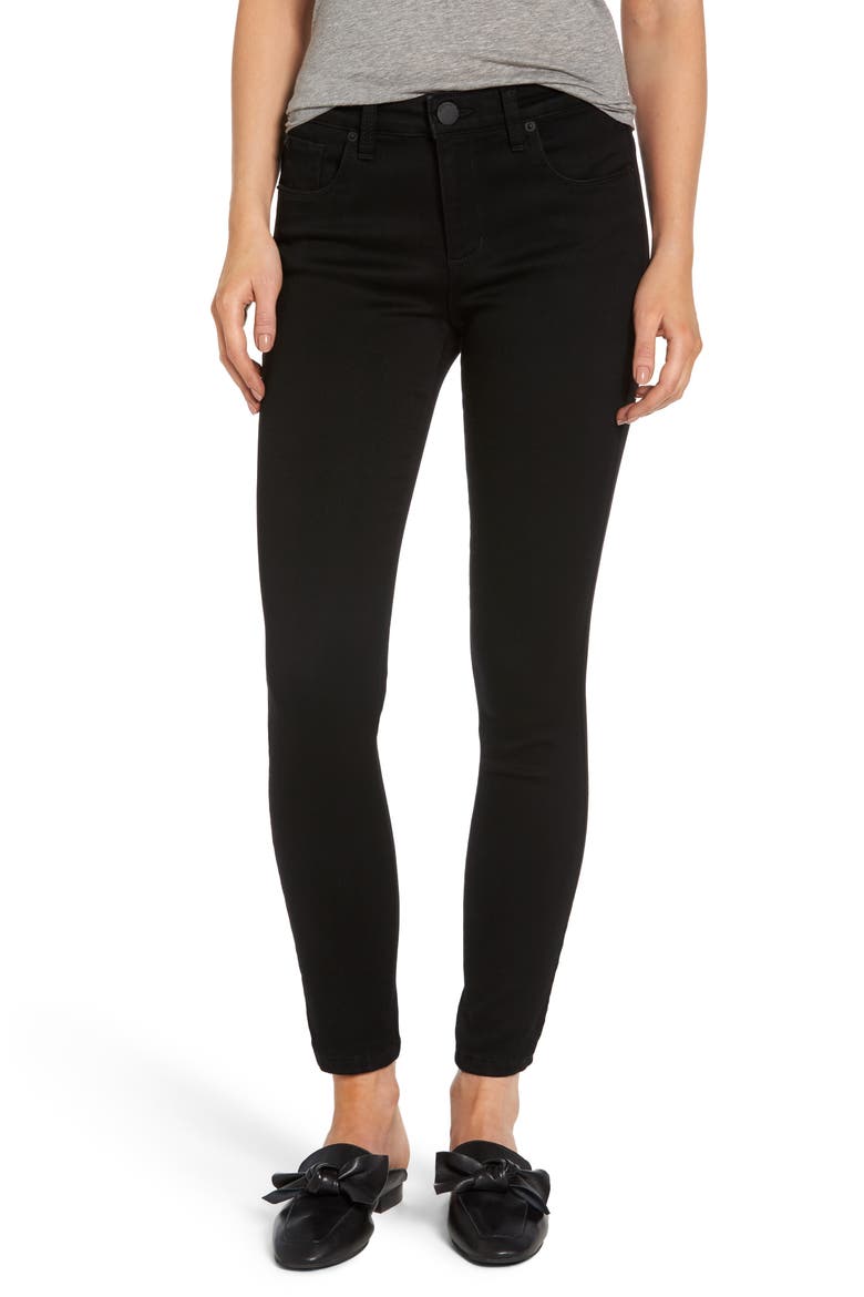 Emma Ankle Skinny Jeans, Main, color, BLACK
