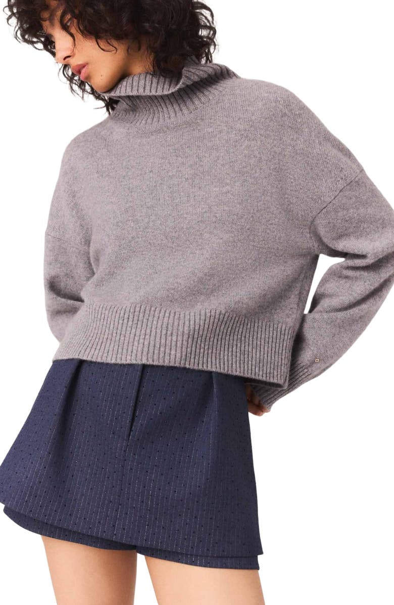 maje Cashmere knit sweater, Alternate, color, Grey