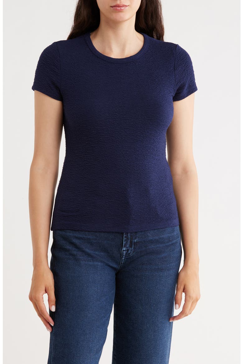 Crewneck Cap Sleeve Top, Main, color, ECLIPSE