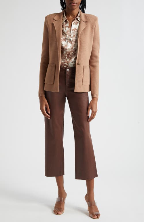 L Agence L'agence Wanda High Waist Crop Wide Leg Jeans In Chocolate Truffle Coated