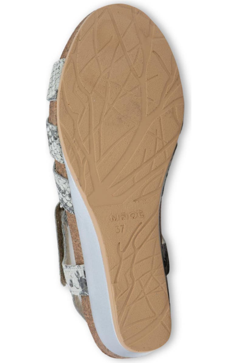 Naot Starlet Wedge Sandal, Alternate, color, Black/ White Python