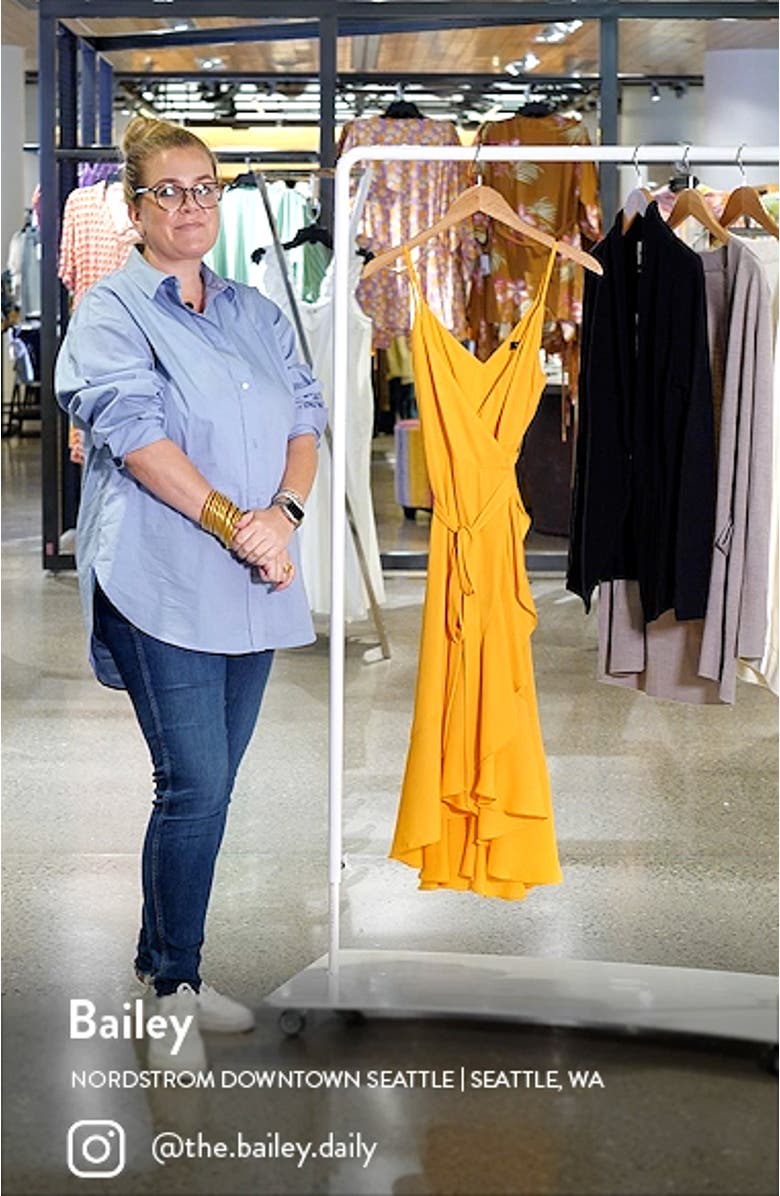 Manhattan Moment Ruffle Midi Wrap Dress, sales video thumbnail