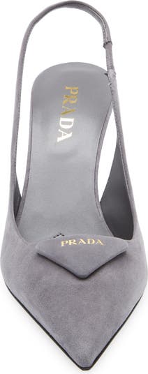 【関税込み】prada LOGO SLINGBACK PRADA】関税込☆LOGO SLINGBACK PUMPS