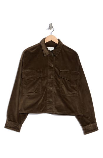 Rag & Bone Jaiden Crop Corduroy Shirt Jacket In Brown