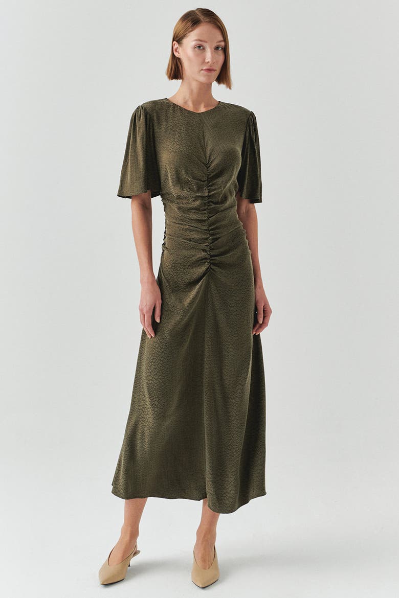 Kylee Midi Dress, Alternate, color, KHAKI