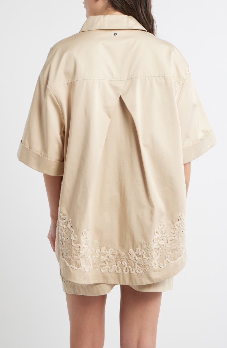 BOSS Orange Balembroi Button Front Top, Alternate, color, Soft Sand