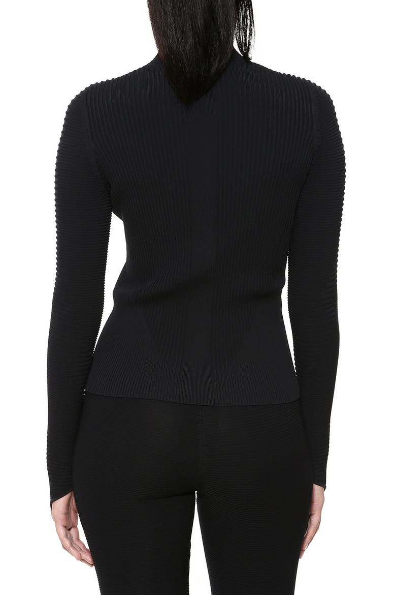 Rib Knit Mock Neck Top, Alternate, color, BLACK