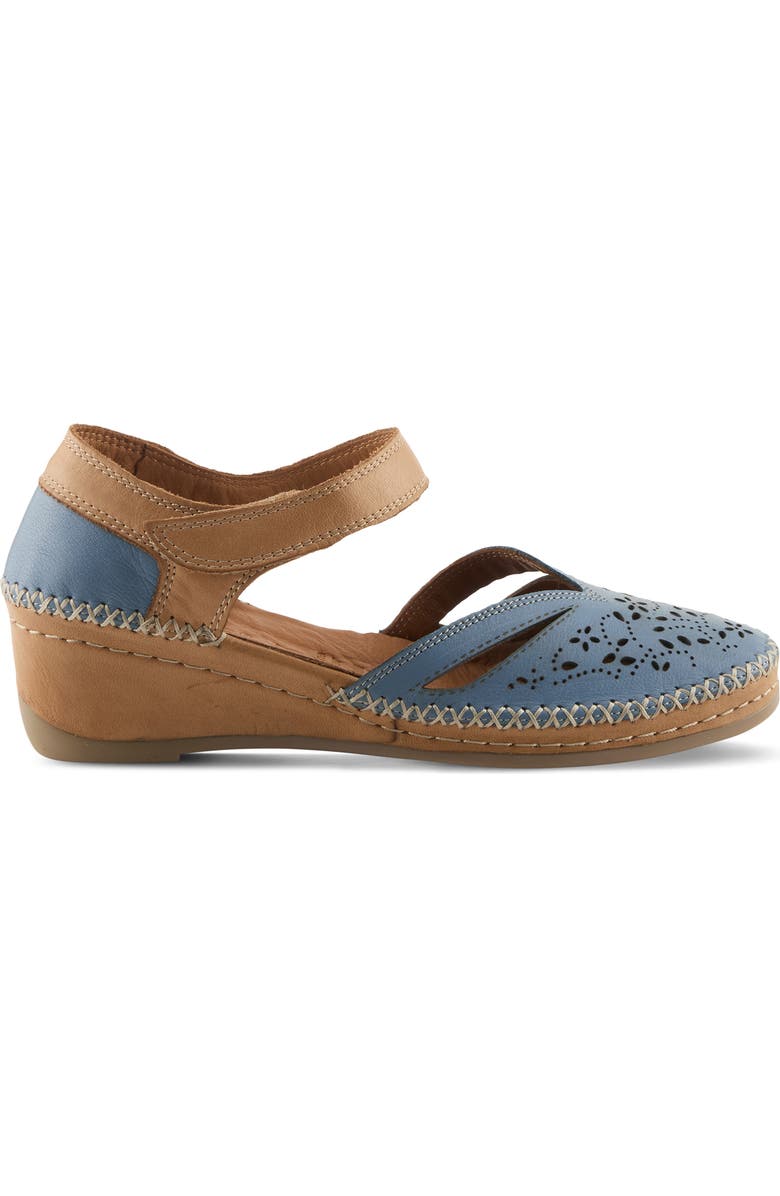 Spring Step Ezlyn Ankle Strap Wedge Pump, Alternate, color, Denim Multi