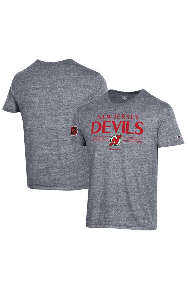 Champion Men's Champion Gray New Jersey Devils Tri-Blend T-Shirt, Main, color, 
