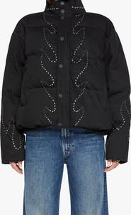 MOTHER The Drop Pillow Fight Studded Puffer Jacket