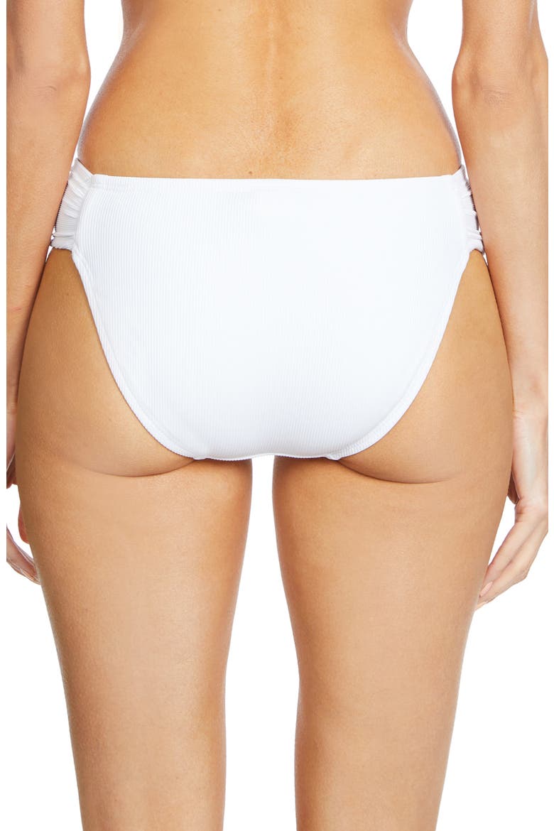 Amy Side Tab Bikini Bottoms, Alternate, color, WHITE