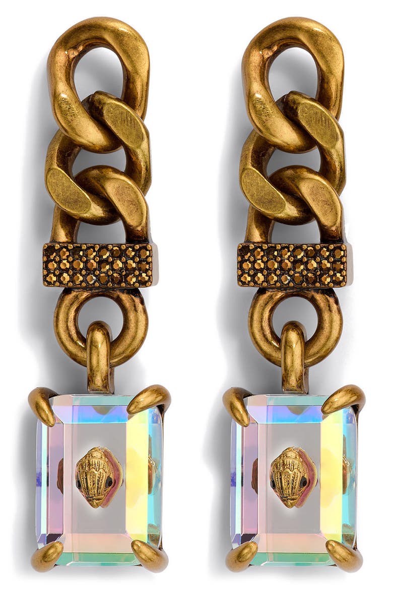 Linear Drop Chain Earrings, Main, color, CRYSTAL