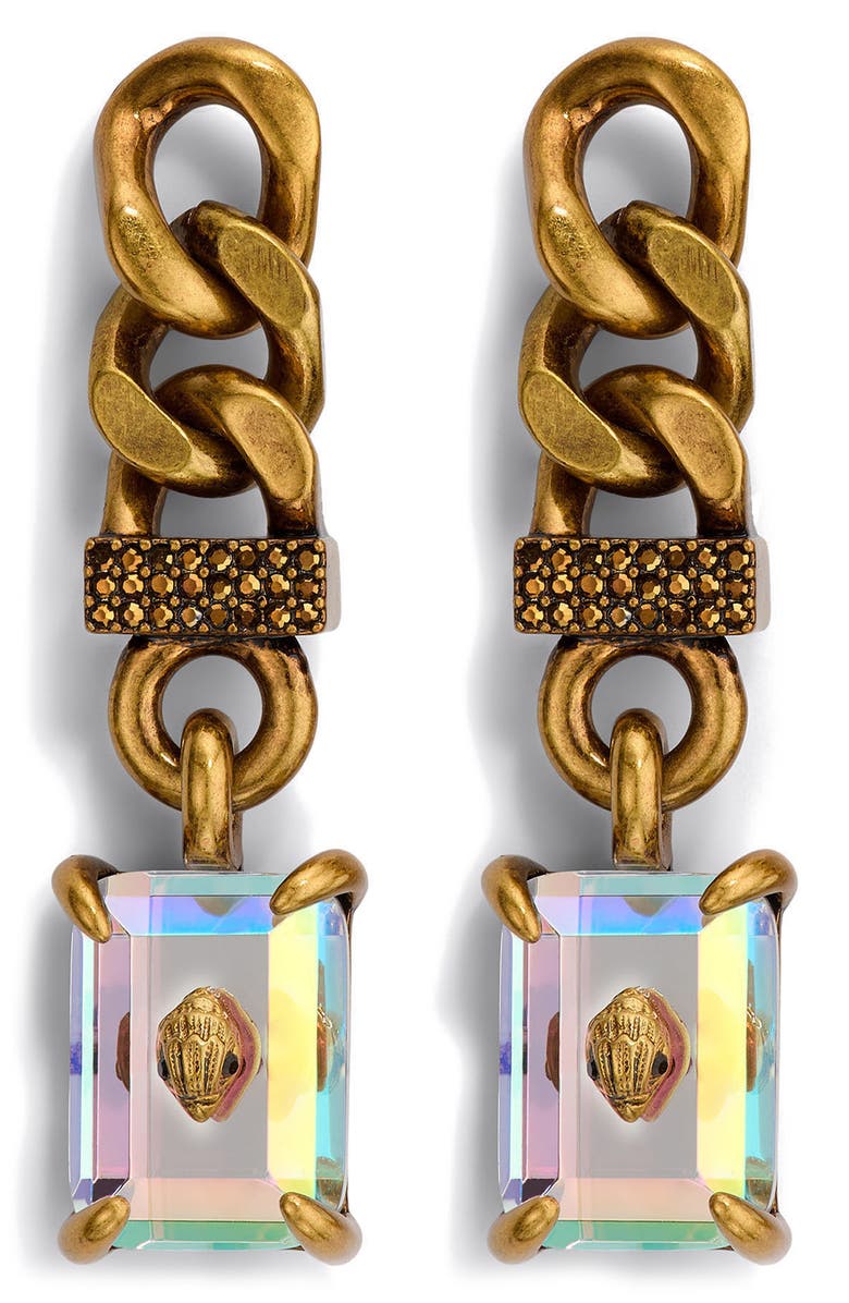 Kurt Geiger London Linear Drop Chain Earrings, Main, color, Crystal