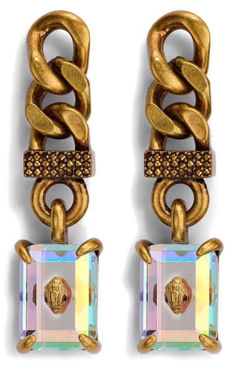 Linear Drop Chain Earrings