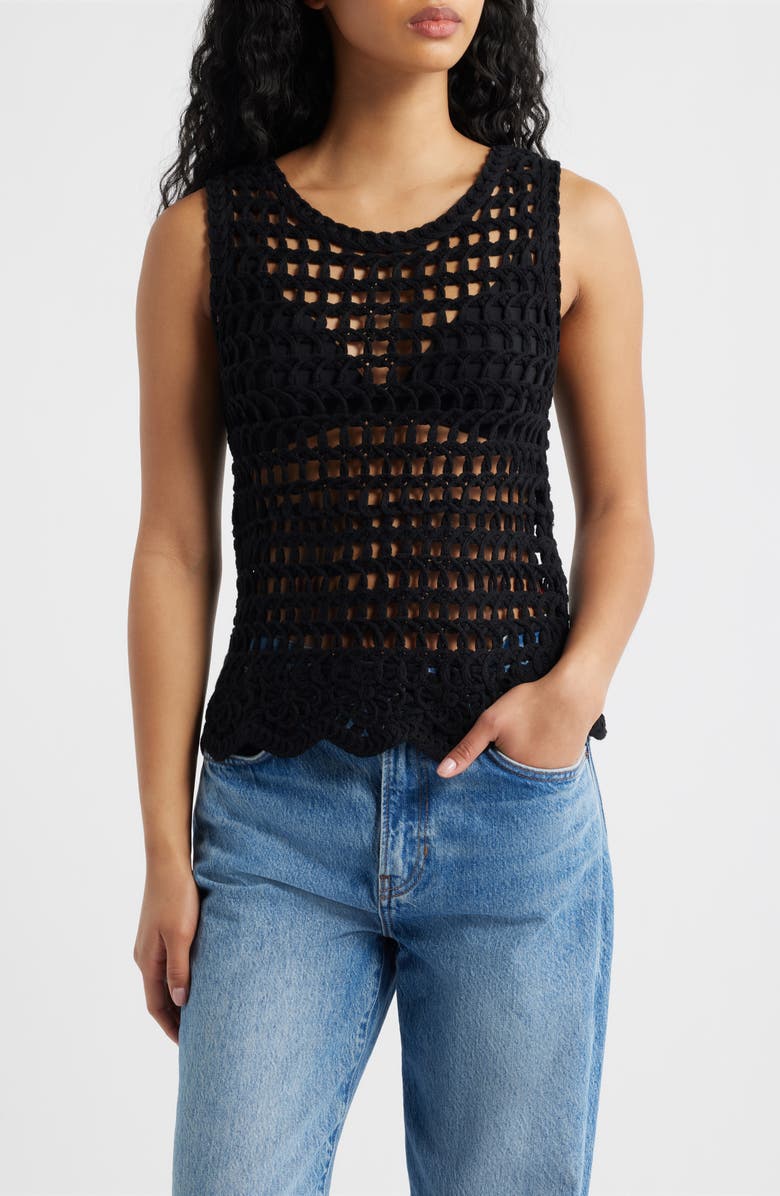 ICHI Knit Top, Main, color, Black