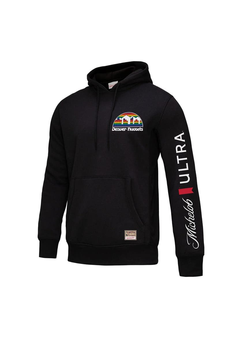 Men's Mitchell & Ness Black Denver Nuggets NBA x Michelob Ultra Swish & Sip Pullover Hoodie, Alternate, color, Black