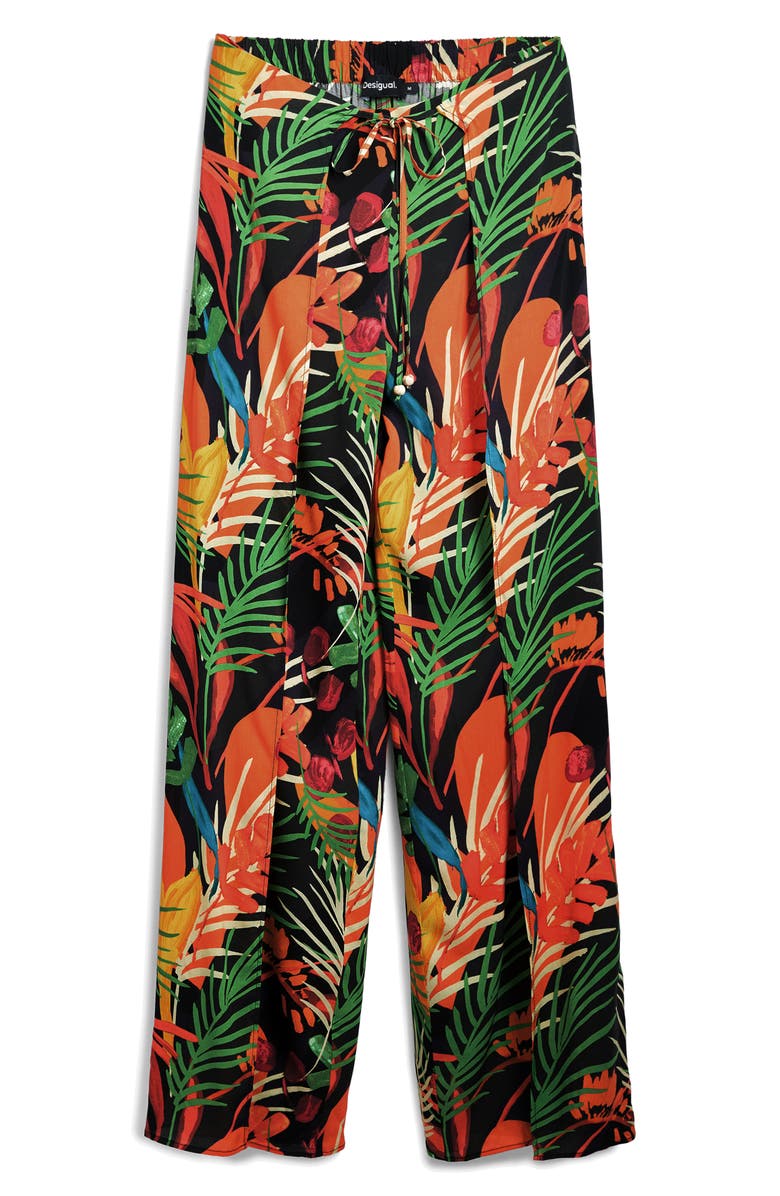 Desigual Wide Leg Cover-Up Pants, Alternate, color,