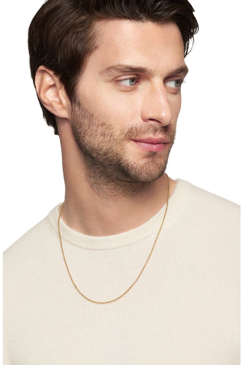 Men's Box Chain Necklace in 18K Gold, 1.7mm, Alternate, color, YELLOW GOLD