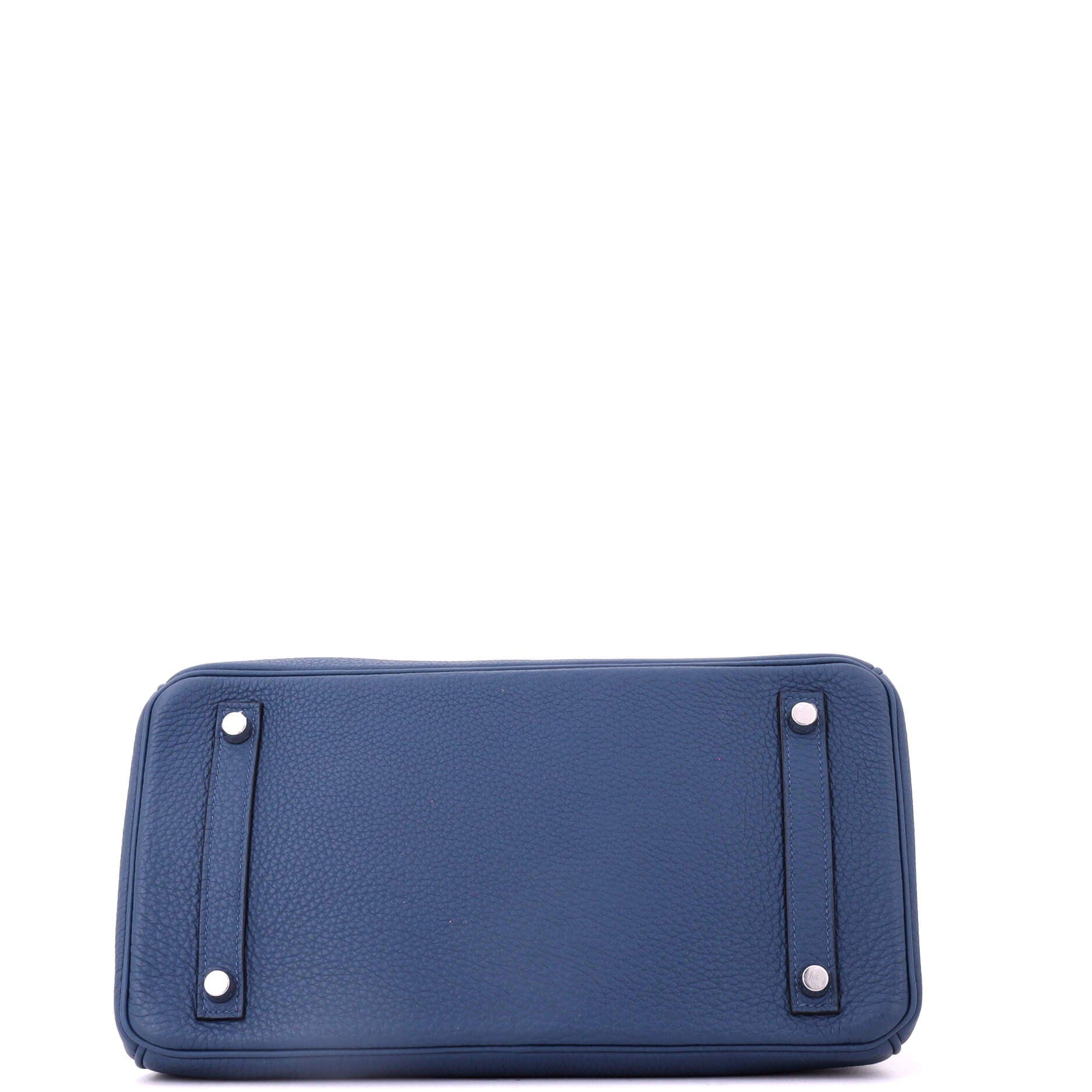 Pre-Owned Hermes Birkin Handbag Blue Togo with Palladium Hardware 30, Alternate, color, Deep Blue