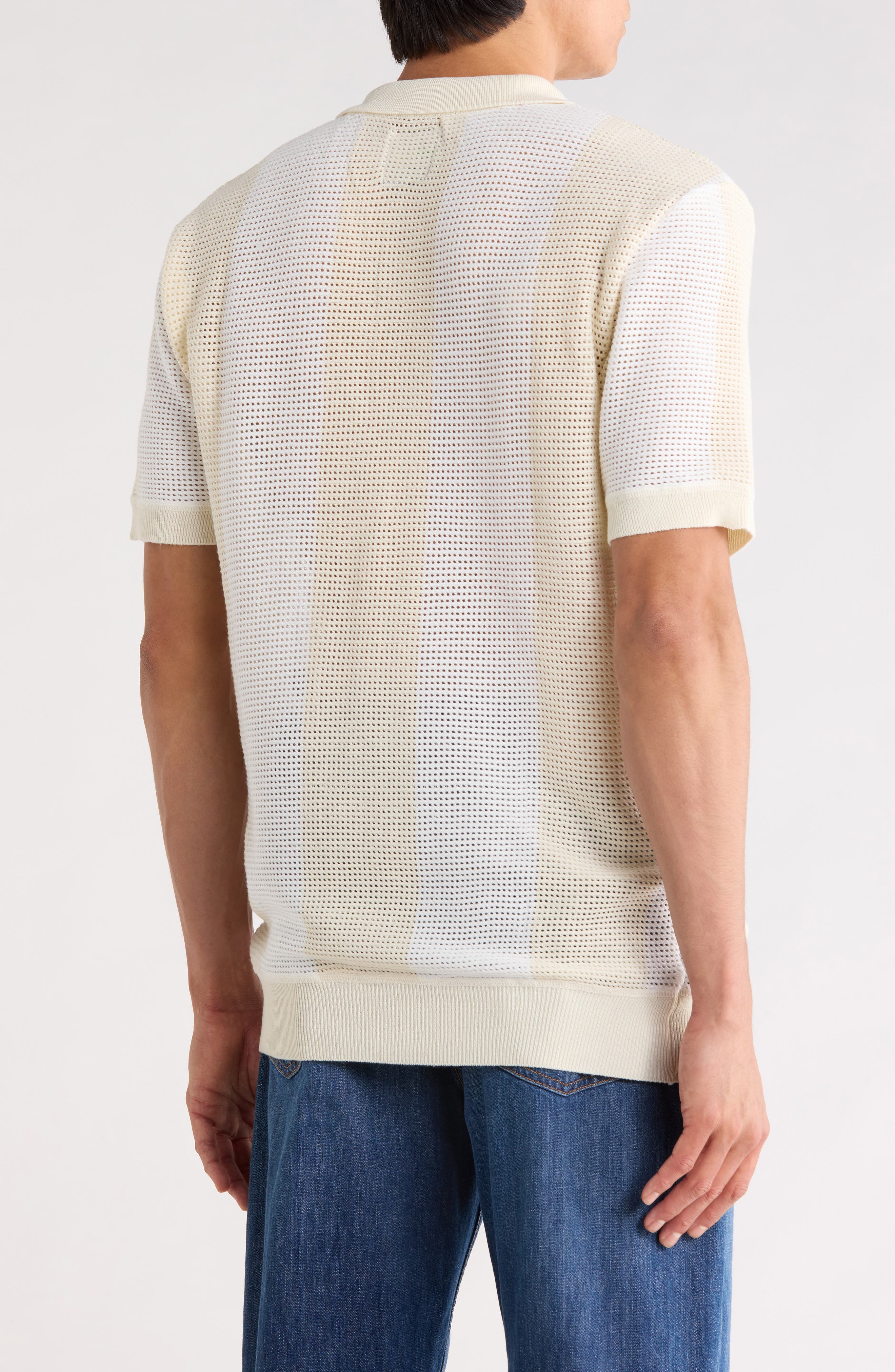 Johnny Collar Short Sleeve Knit Sweater - image 4