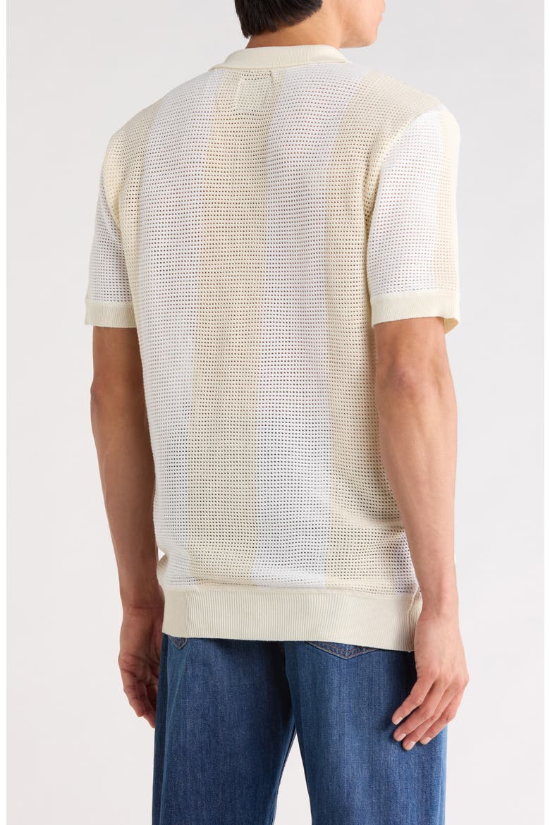 Johnny Collar Short Sleeve Knit Sweater, Alternate, color, WHITE