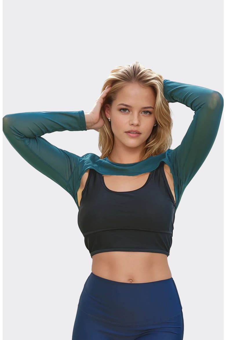 Mesh Sleeve Swim Cover Up, Main, color, Dark Jade