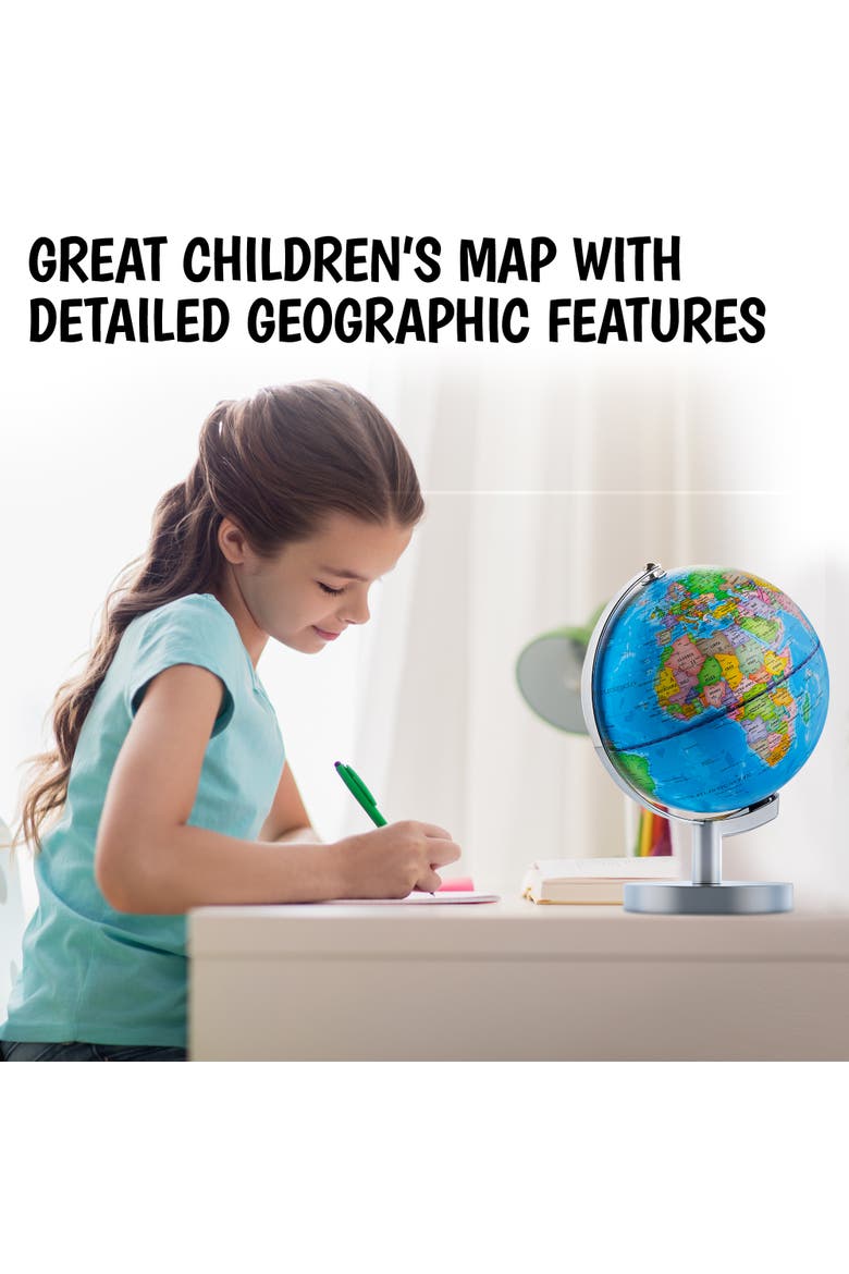 Illuminated Globe for Kids Learning - 7.2 Diameter, Alternate, color, Multi Color