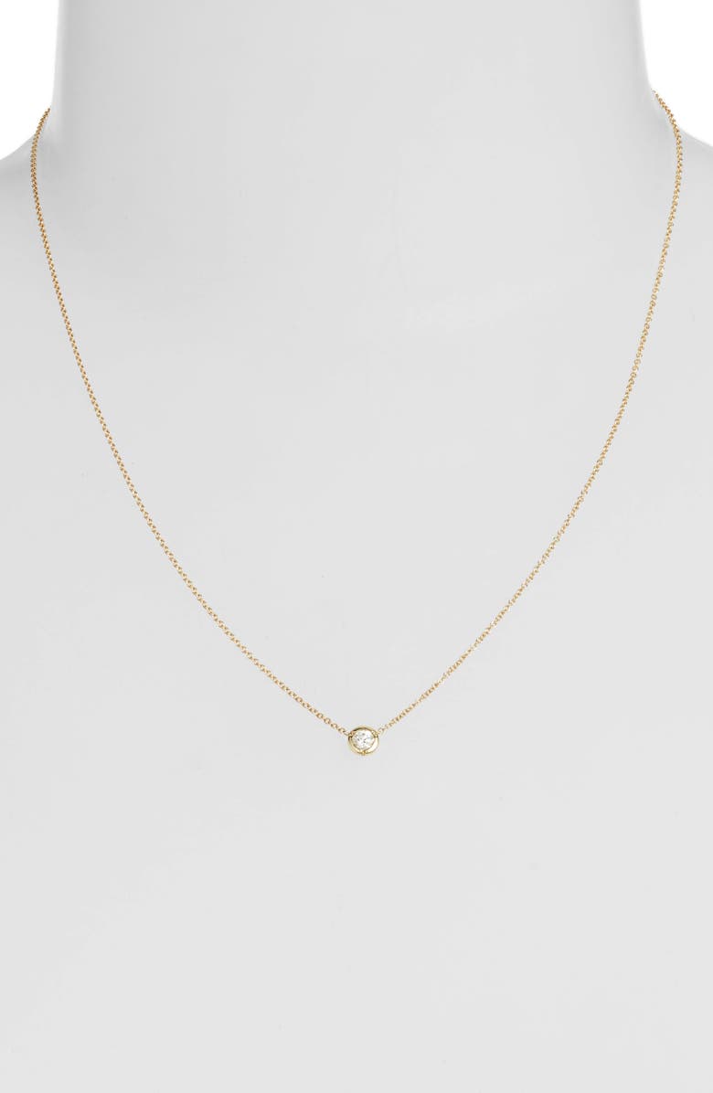 Bony Levy Small Bezel Diamond Solitaire Necklace, Alternate, color, 