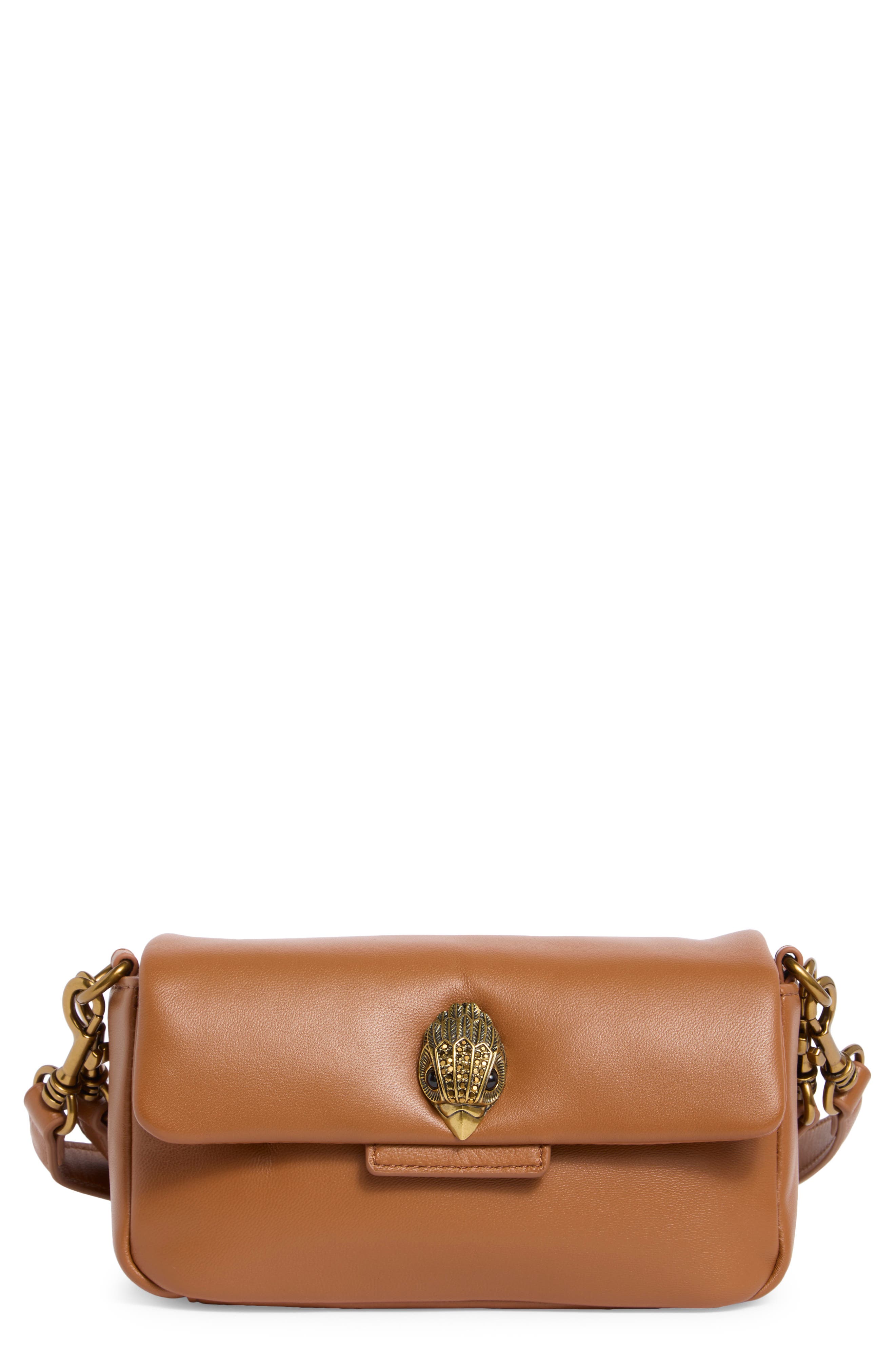 Kurt Geiger London Mini Oxford Leather Shoulder Bag, Main, color, Open Brown