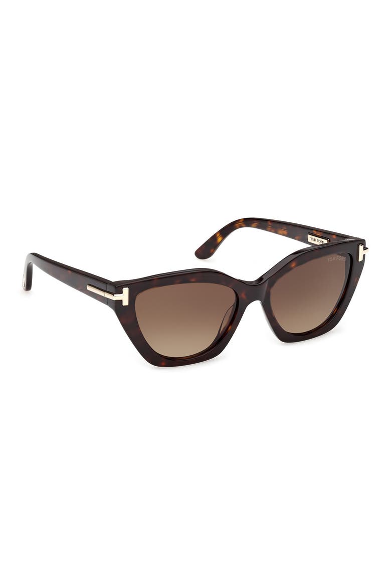 55mm Butterfly Sunglasses, Alternate, color, DARK HAVANA SHINY GOLD / BROWN