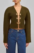 Cult Gaia Mayalu Crop Rib Cardigan