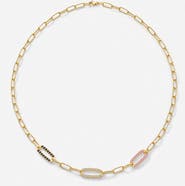 Donatello Gian Paperclip Crystal Necklace