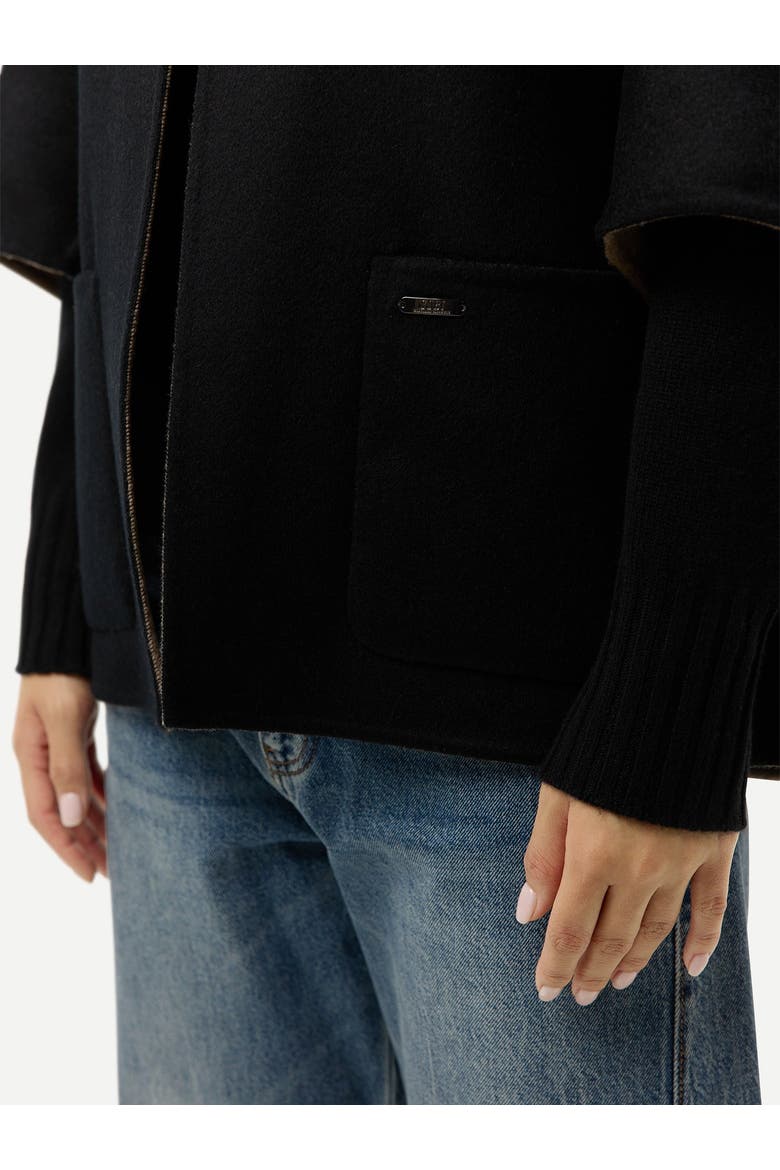 Patch Pocket Cashmere Poncho Jacket, Alternate, color, dark navy