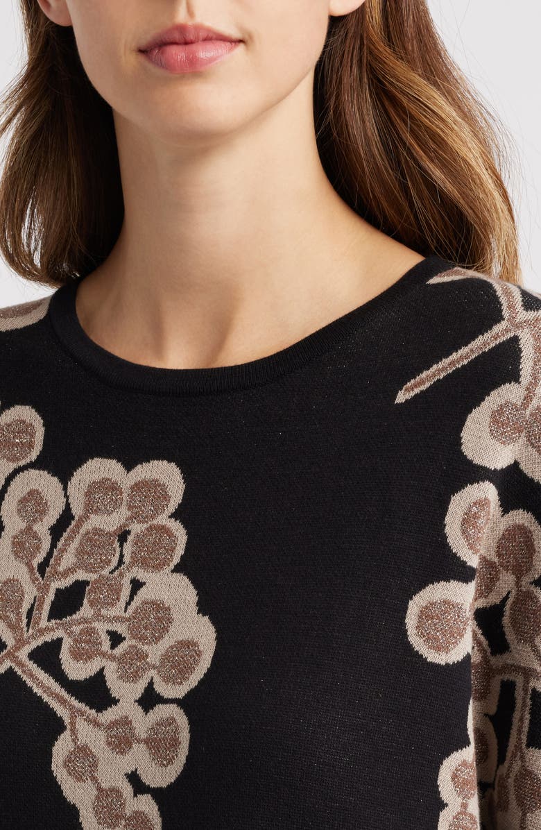 Masai Copenhagen Nuska Metallic Floral Jacquard Shift Dress, Alternate, color, 