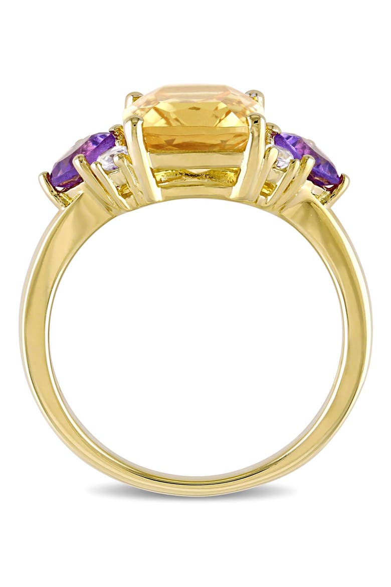 Cushion Cut Citrine, Amethyst & White Topaz Ring, Alternate, color, MULTI