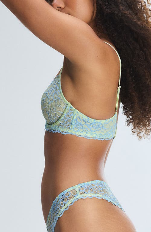 Savage X Fenty Keepsake Lace Unlined Demi Bra In Pale Green