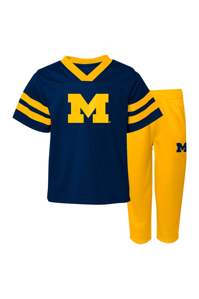 Infant Michigan Wolverines Two-Piece Red Zone Jersey & Pants Set, Main, color, Navy