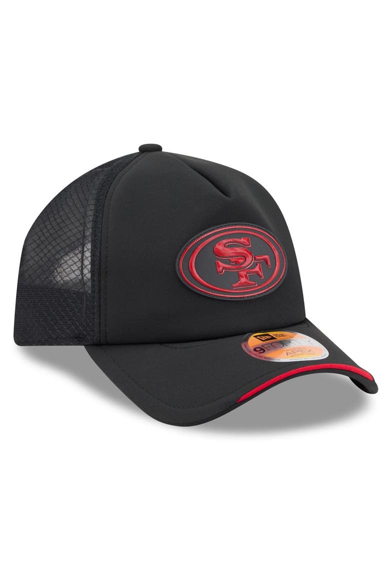 Men's New Era Black San Francisco 49ers 2026 Sideline Apex 9FORTY Adjustable Trucker Hat, Alternate, color, Black