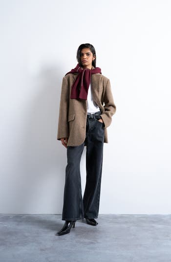 Three-Button Brushed Coat